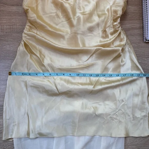 NWT Reformation Logan Silk Dress Long Maxi Wedding Sleeveless in Blonde Yellow 8